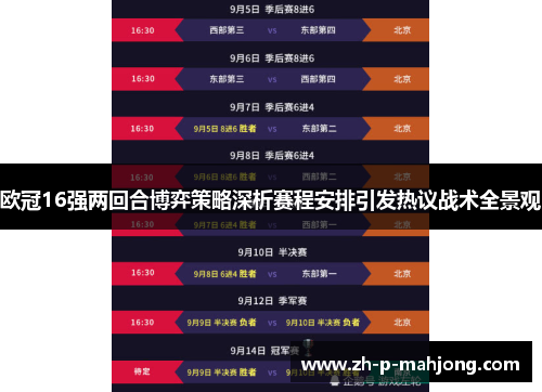 欧冠16强两回合博弈策略深析赛程安排引发热议战术全景观